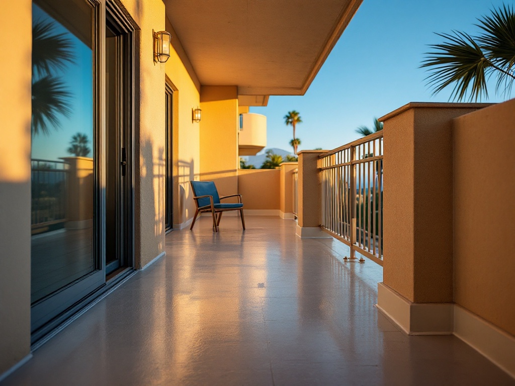 Balcony waterproofing system on a San Diego coastal condo